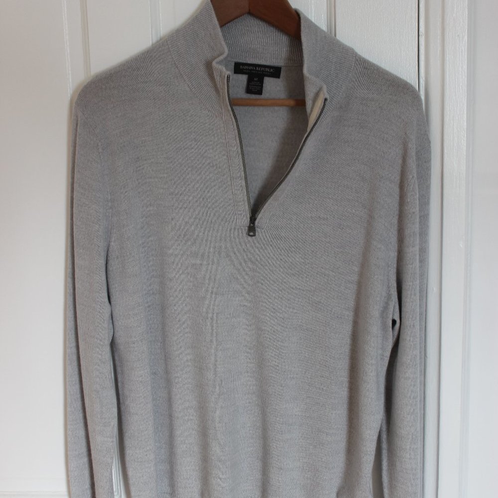 Banana Republic Men's Merino Wool Quarter-Zip Sweater